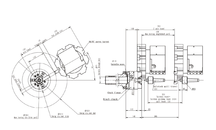 Máy tiện CNC MT8-300 Mozley